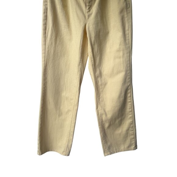 Talbots Petites Straight Leg Jeans Size 8 Stretch Butter Yellow High Rise Preppy - Picture 6 of 9